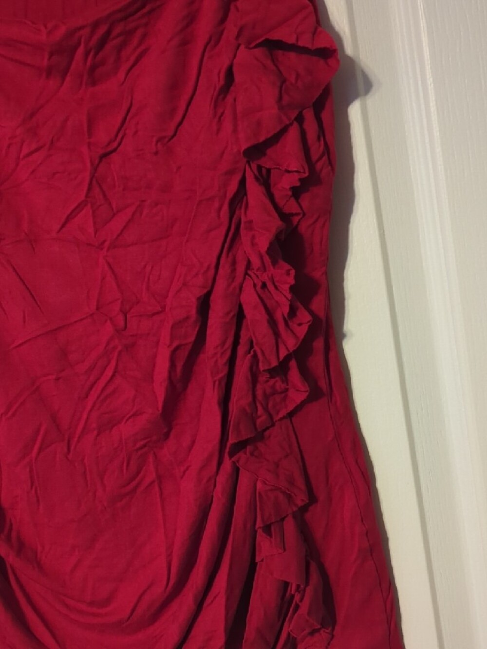 Ricki's Red Ruffle Side-Drape Tank Top - Picture 2 of 2
